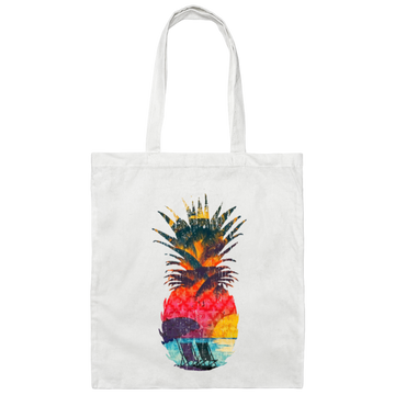 Pineapple, Vintage Summer Beach In Pineapple Canvas Tote Bag