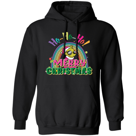 Ho Ho Ho, Grinch Christmas, Rainbow Christmas, Merry Christmas, Trendy Christmas Pullover Hoodie