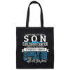 Behind Every Son, Childhood Cancer, Strong Family Canvas Tote Bag