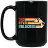 Dad Level Unlocked, Retro Dad Gifts, Video Games Player, Father's Day Gifts Black Mug