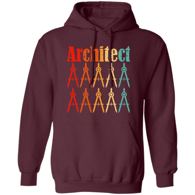 Architecture Student, Architect Compass Retro, Love Math, Love Compass Pullover Hoodie