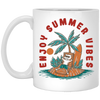 Enjoy Summer Vibes, Relax On Hawaii, Palm Tree Oasis White Mug