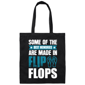 Some Of The Best Memories Are Made In Flip Flops, Flip Flops Retro Canvas Tote Bag