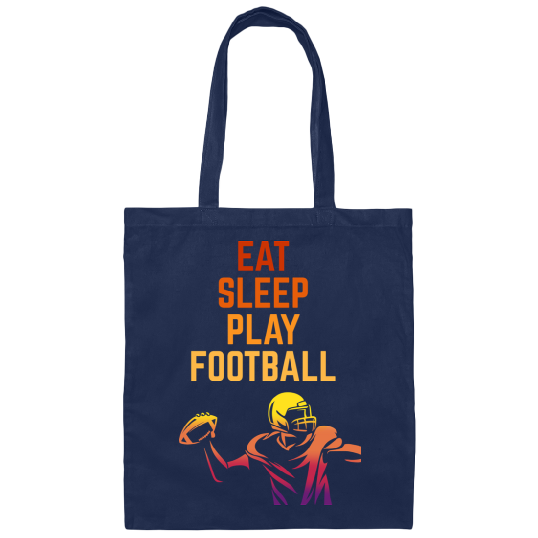 Eat Sleep Play Football, Love American Football, Retro Football Canvas Tote Bag