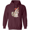 Squirrel Christmas, Merry Christmas, Christmas Lights, Funny Squirrel Pullover Hoodie