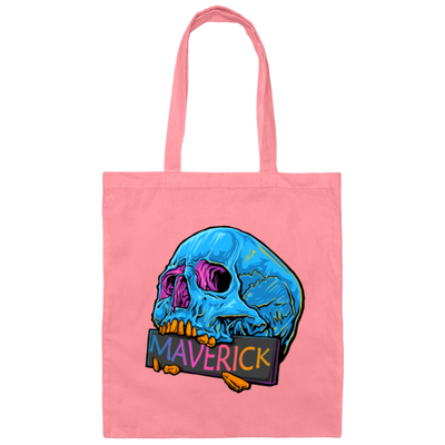 Cool Skull Maverrick, Colorful Maverick Design, Fashion Skull Gift Canvas Tote Bag
