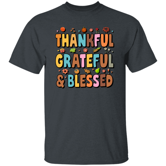 Groovy Thankful, Groovy Grateful, Blessed, Thanksgiving Unisex T-Shirt