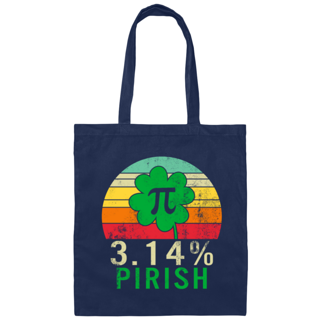 Funny Pi Day 3.14, Pirish Vintage Irish Canvas Tote Bag