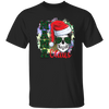 Mama Claus Santa Lady Skull, Skull Lovers, Santa Hat, Leopard Print, Merry Christmas Holiday Womens Unisex T-Shirt
