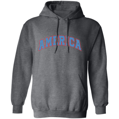 America Text, American Patriotic, 4th July Retro, 4th July Pullover Hoodie