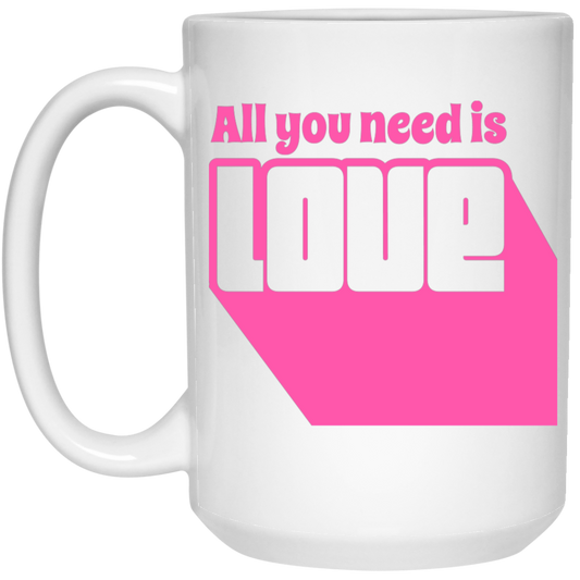 All You Need Is Love, Cute Love, Pink Love, Love Silhouette White Mug