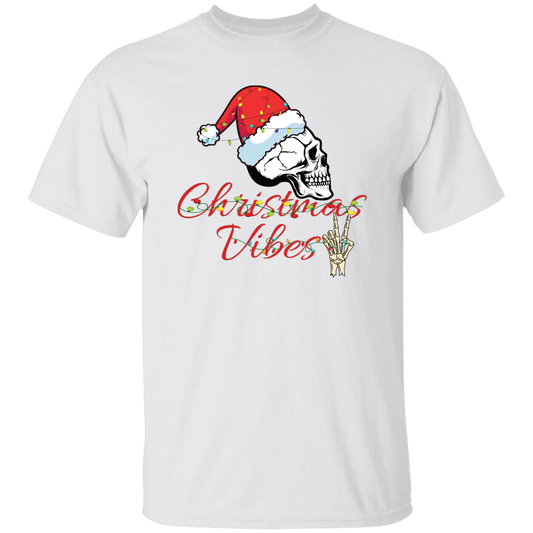 Christmas Vibes, Skull In Christmas, Skull Wear Christmas Hat, Merry Christmas, Trendy Christmas Unisex T-Shirt