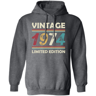 Vintage Birthday, 1974 Birthday, Retro 1974, Retro Birthday Pullover Hoodie