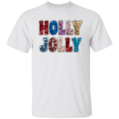 Holly Jolly, Sequin Holly Jolly, Blink Glitter Christmas, Merry Christmas, Trendy Christmas Unisex T-Shirt