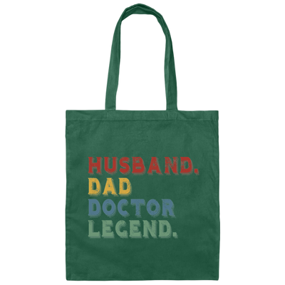 Retro Husband Dad Doctor Legend Canvas Tote Bag