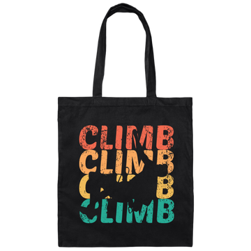 Climber Mountain, Vintage Climb, Retro Bouldering, Love Climb Canvas Tote Bag