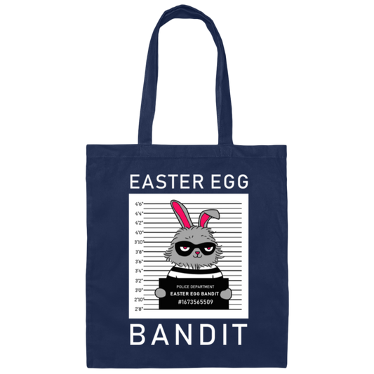 Cute Happy Easter Egg Bandit Easter Bunny Canvas Tote Bag