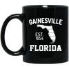 Gainesville, Florida, EST 1854, Florida Silhouette, American State Black Mug