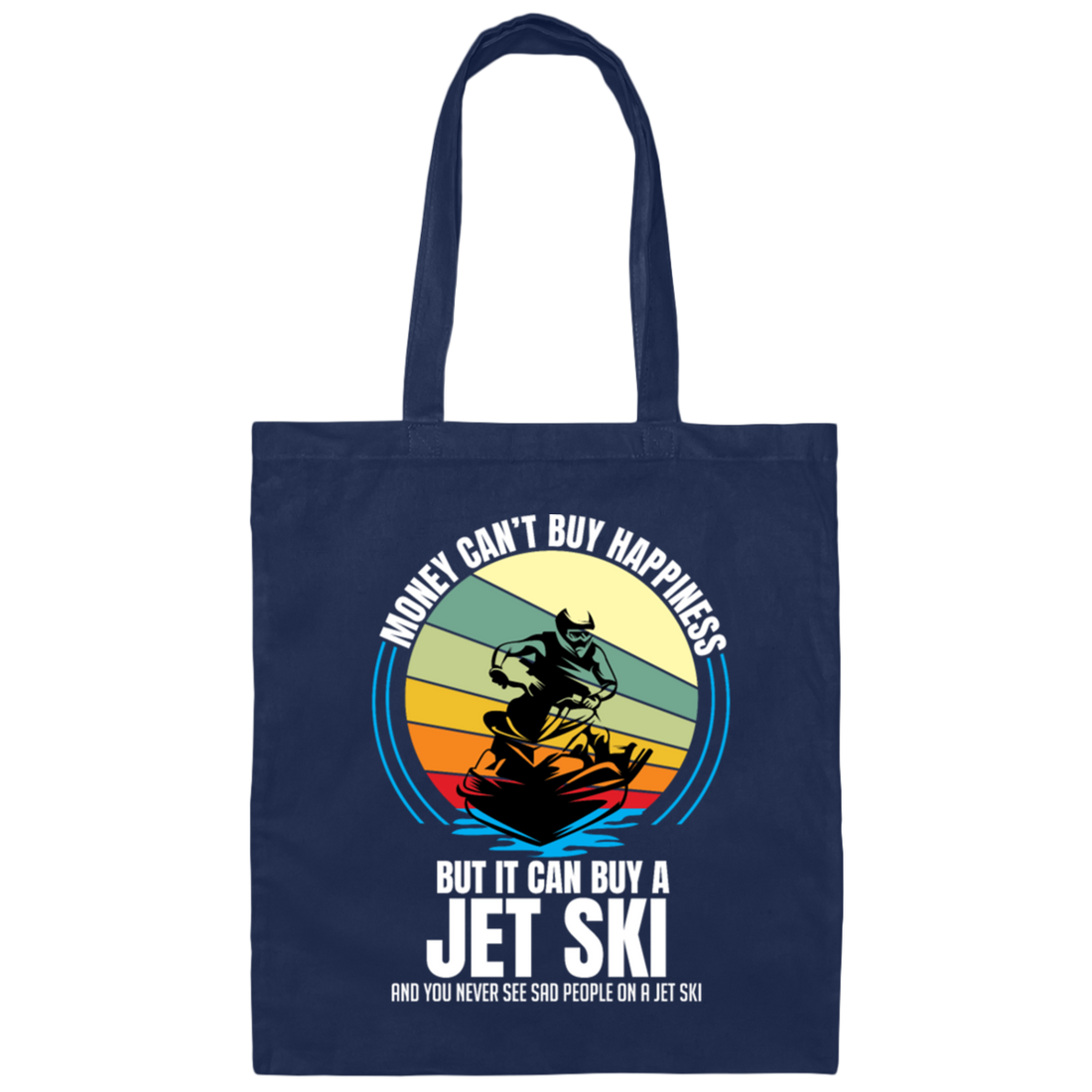 JetSki Happiness Water Sports, Jet Ski Driving Canvas Tote Bag