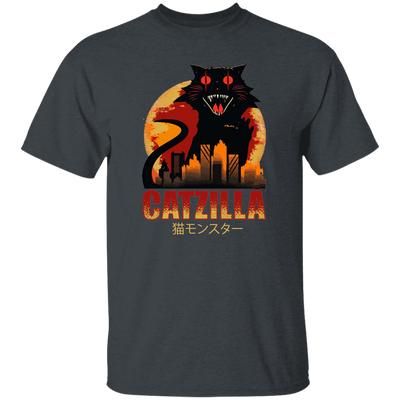 Catzilla In Tokyo City, Horror Cat, Black Cat, Angry Cat Unisex T-Shirt