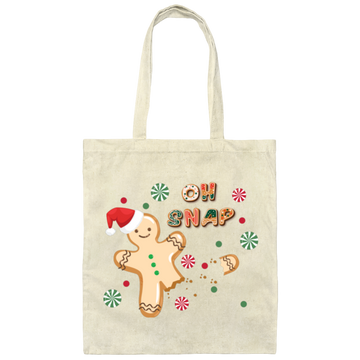 Oh Snap, Cute Gingerbread, Gingerbread Break Down The Leg Canvas Tote Bag