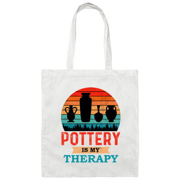 Love Pottery Gift Pottery Is My Therapy Pottery Lover Gift Canvas Tote Bag