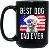 American Flag, Best Dog Dad Ever, Cute Dog, Love American Dog Black Mug