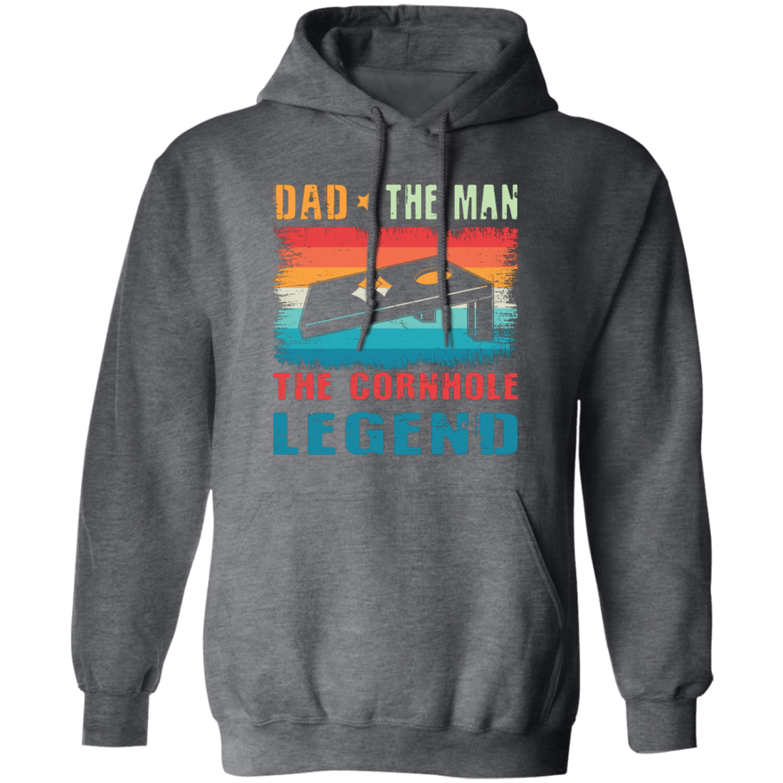 Retro Dad, The Man, The Cornhole Legend, Retro Cornhole Pullover Hoodie