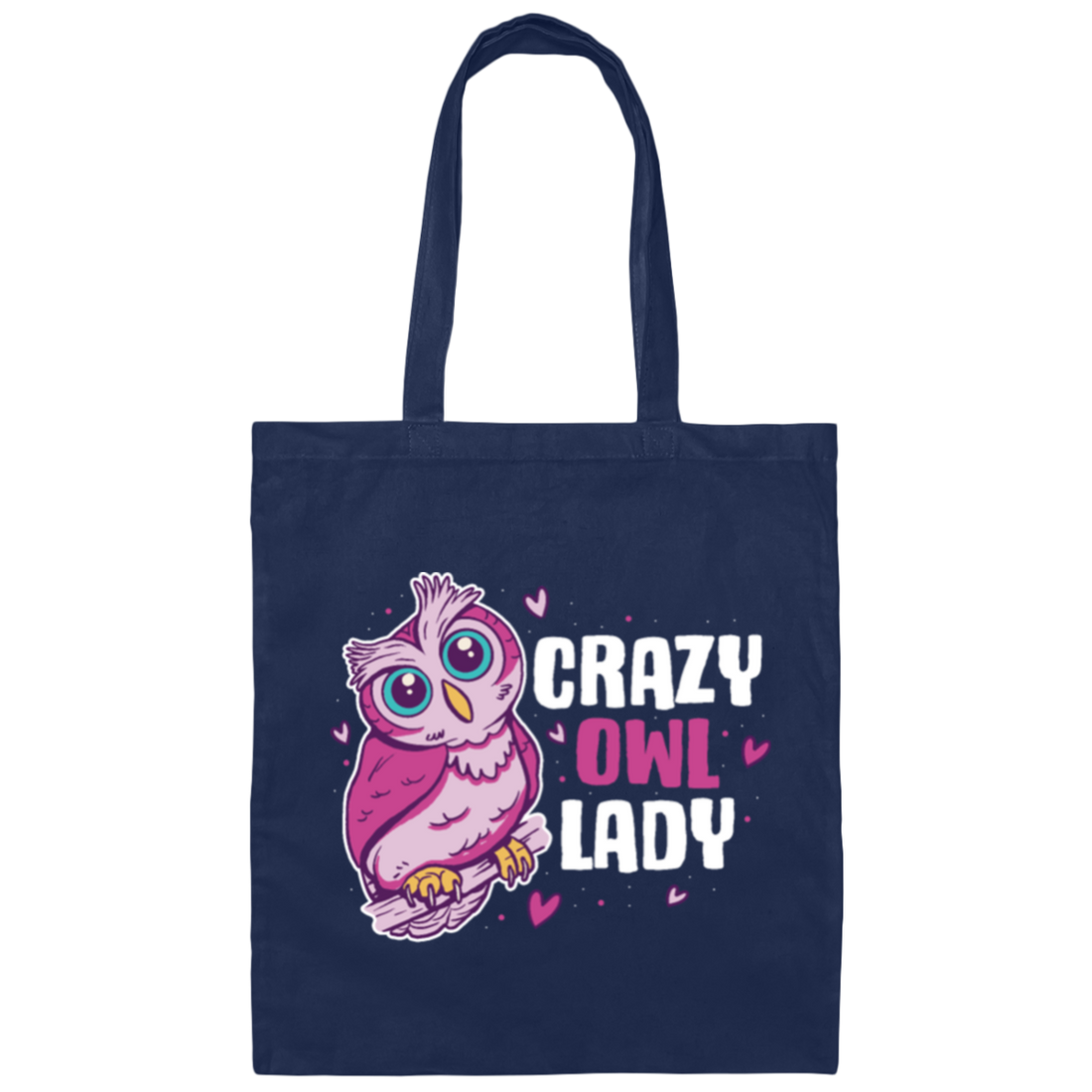 Crazy Owl Lady, Merry Xmas Gift For Owl Lover Purple Tone, Owl In Space Canvas Tote Bag