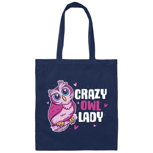 Crazy Owl Lady, Merry Xmas Gift For Owl Lover Purple Tone, Owl In Space Canvas Tote Bag