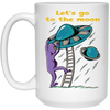 Let's Go To The Moon, Cute Alien, Come In Ufo White Mug