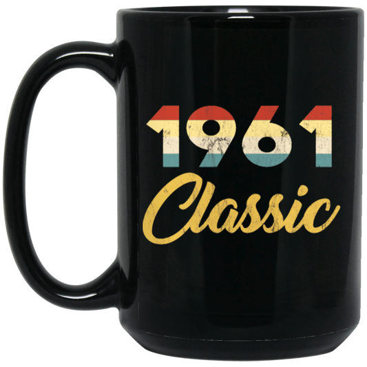 1961 Birthday Gift, Retro 1961 Birthday, Love 1961, Classic 1961 Black Mug