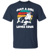Cow Retro, Just A Girl Who Loves Cows, Scottish Highland Unisex T-Shirt