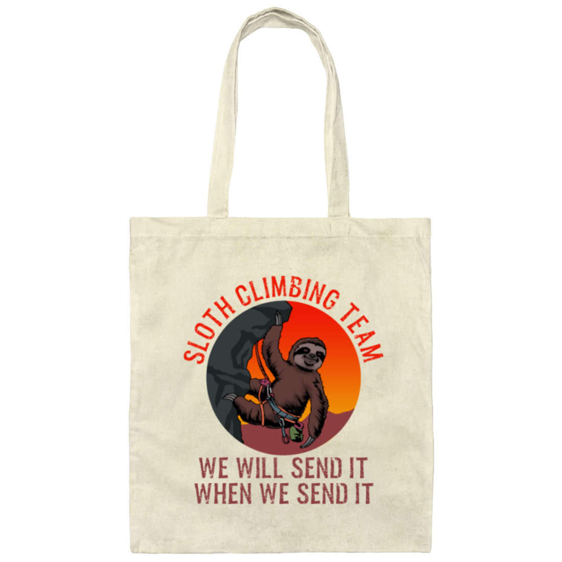 Funny Climbing Sloth, Sloth Climbing Team Canvas Tote Bag