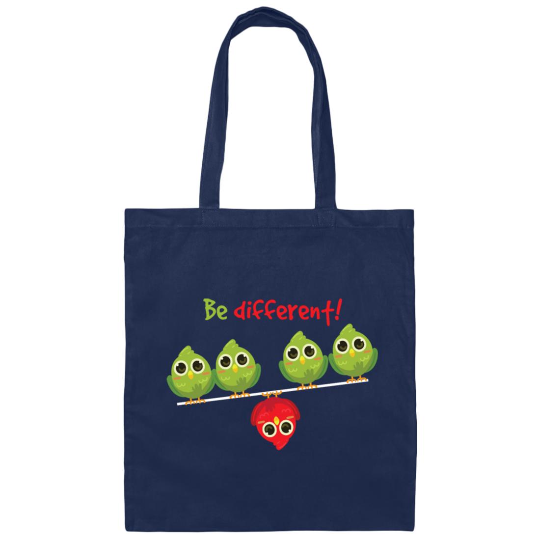 Cute Bird Gift, Funny Bird, Be Different, Different Bird, Be Yourself Canvas Tote Bag