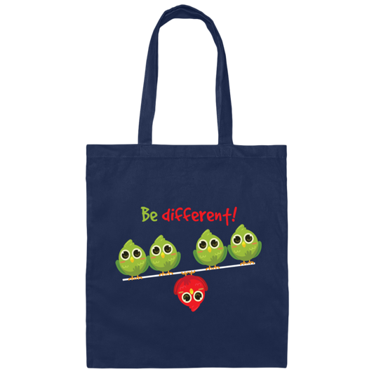 Cute Bird Gift, Funny Bird, Be Different, Different Bird, Be Yourself Canvas Tote Bag