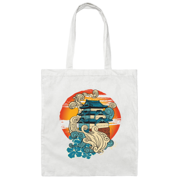 Japanese Style Traditional Japanese Art Abtract Building Canvas Tote Bag