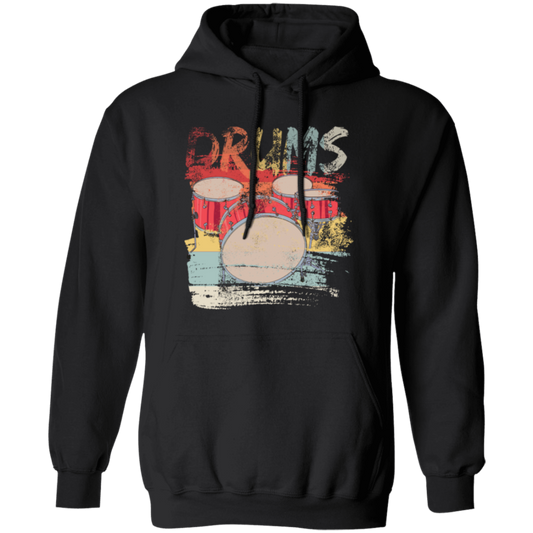 Gift For Drummer Retro Drums Passionate About Music Perfect For Orchestras Pullover Hoodie