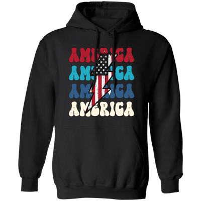 America, Flash America, American Flag, July 4th Pullover Hoodie