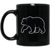 Bear Silhouette, Friendly Bear, Animal Silhouette Black Mug