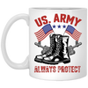 American Army Always Protect, American Cowboy White Mug