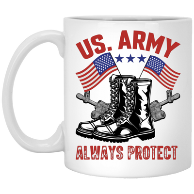 American Army Always Protect, American Cowboy White Mug