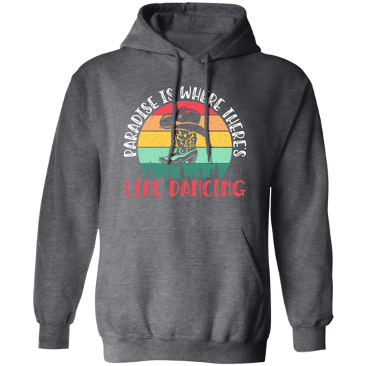 Paradise Is Where Theres Line Dancing, Western Dance Cowboy Pullover Hoodie