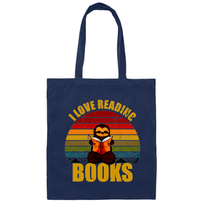 Sloth I Love Reading Books Canvas Tote Bag