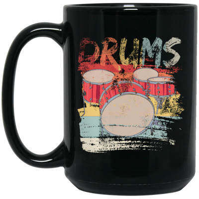 Gift For Drummer Retro Drums Passionate About Music Perfect For Orchestras Black Mug