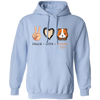 Peace Love Guinea Pig, Guinea Pig Cartoon Pullover Hoodie