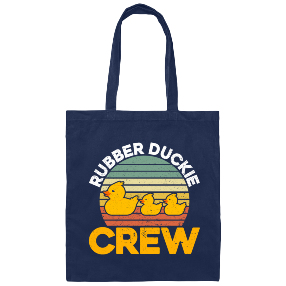Duck Lover Retro Ducks Rubber Duckie Crew Canvas Tote Bag