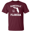 Gainesville, Florida, EST 1854, Florida Silhouette, American State Unisex T-Shirt