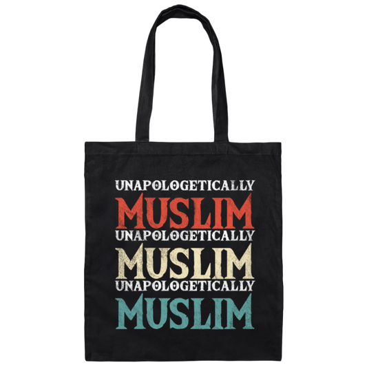 Retro Unapologetically Muslim Islam Allah Mosque Gift Canvas Tote Bag