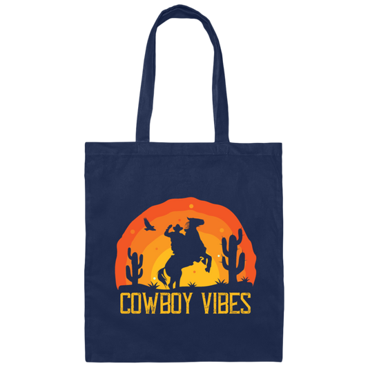 Love Cowboy, Cowboy Design, Cowboy Vibes, Retro Cowboy Canvas Tote Bag
